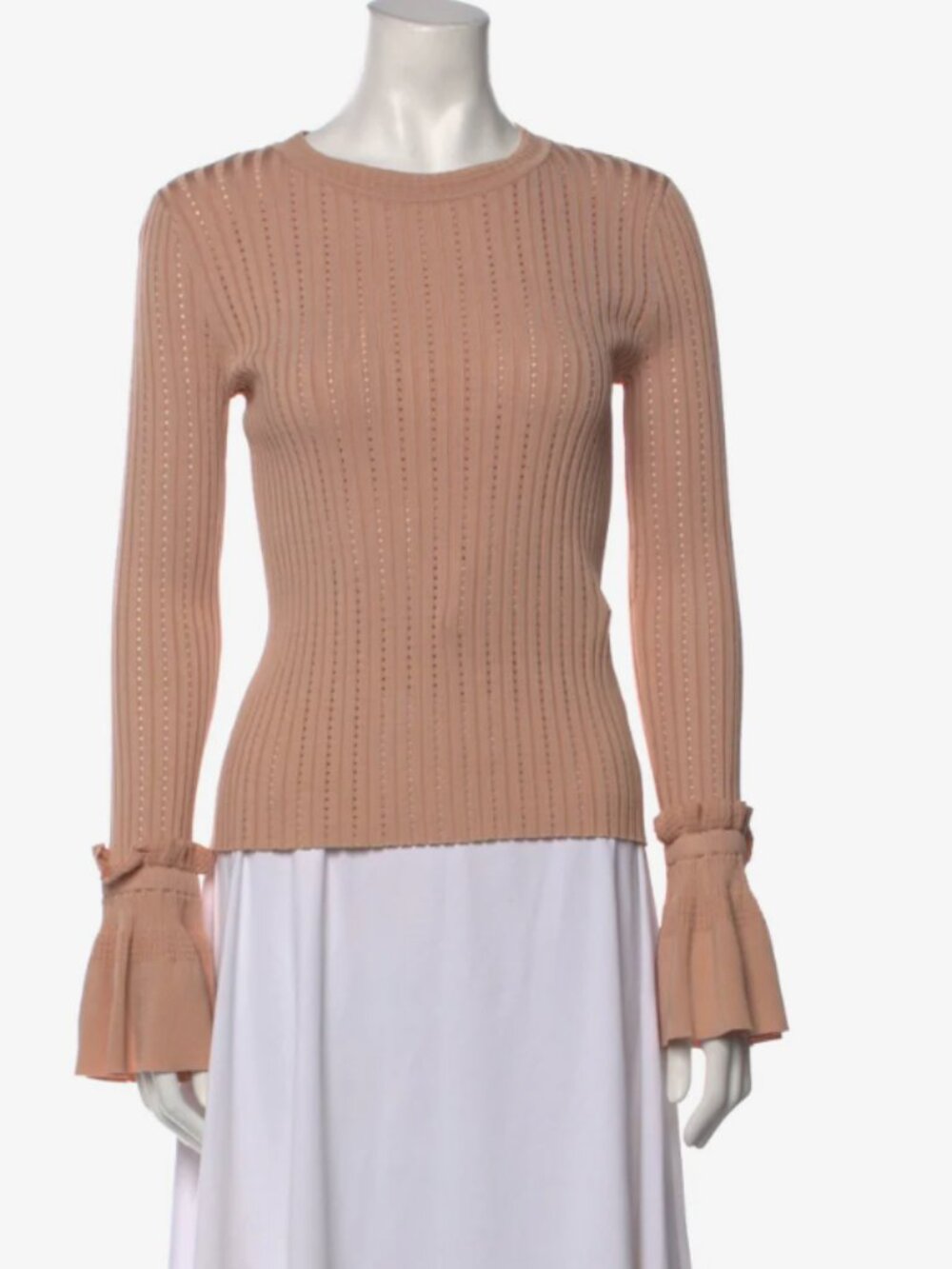 Jonathan Simkhai Bateau Neckline Long Sleeve Top Size S